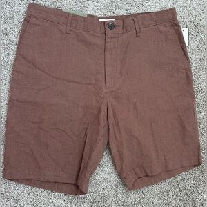 NWT Goodfellow Co Shorts Men Linen Size 34 Brown